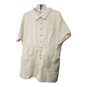Denim Romper by White Birch, Size 3X. Color taupe. NEW